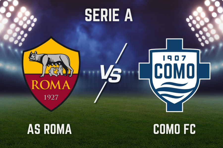 the serie a match between como fc and as roma